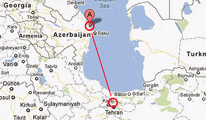 Map of Israeli Base in Azerbaijan