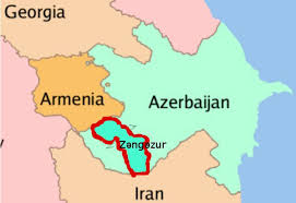 Map of Azerbaijani Claim over southern Armenia