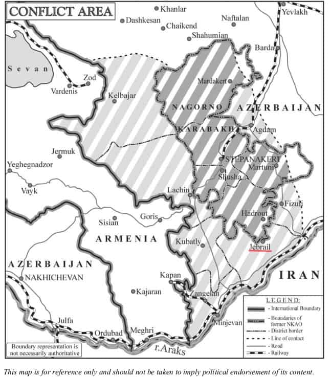 Map Post 2020 Nagorno-Karabakh War