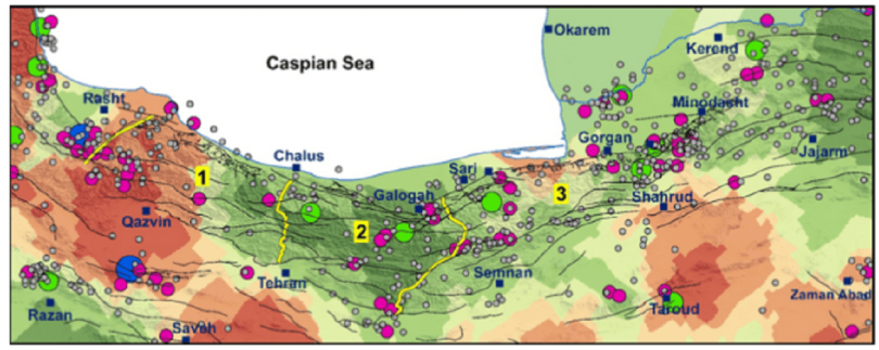 Tectonic Map of the Southern Caspian Sea