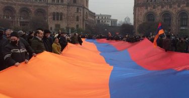 Huge Armenian Flag at Republic Square, Yerevan